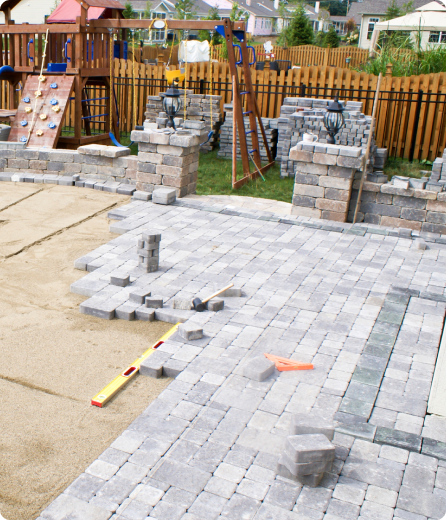 Completed paver hardscape project in the New Orleans metro